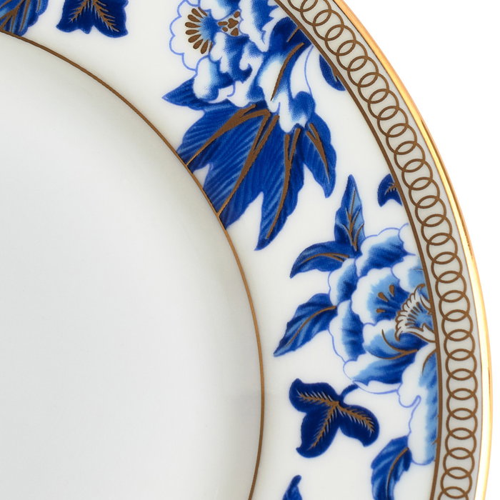 Wedgwood Plato Pan Hibiscus 15 cm (4 Unidades) Apto para Lavavajillas con Franjas de Oro de 22 Quilates